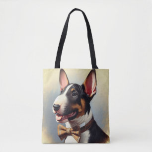 Bolso De Tela Retrato de pintura de Bull Terrier de época