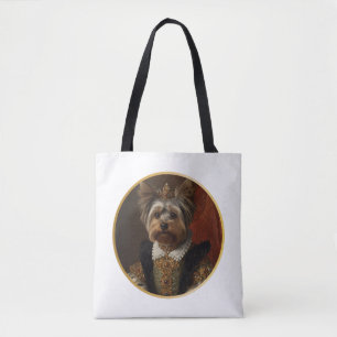 Bolso De Tela Retrato de Reina Renacentista Yorkshire Terrier
