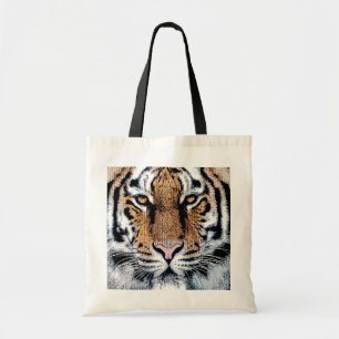 Bolso De Tela Retrato de tigres en estilo de prensa gráfica