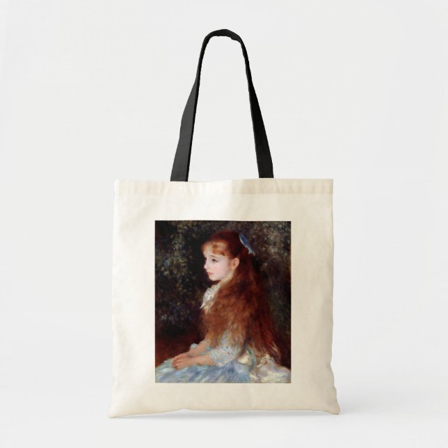 Bolso De Tela Retrato de un Chica con cinta azul, renoir (Frente)