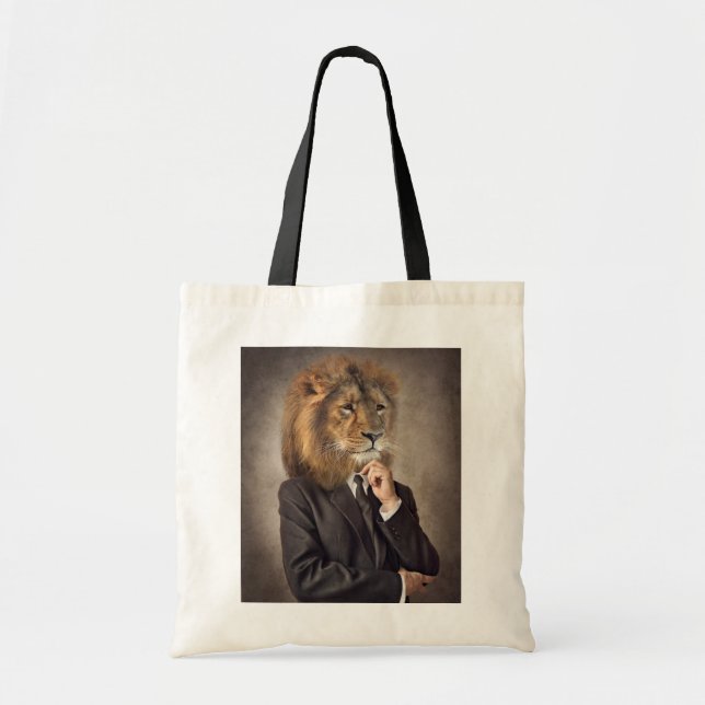 Bolso De Tela Retrato de un león (Frente)