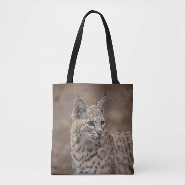 Bolso De Tela Retrato de una Bobcat (Anverso)