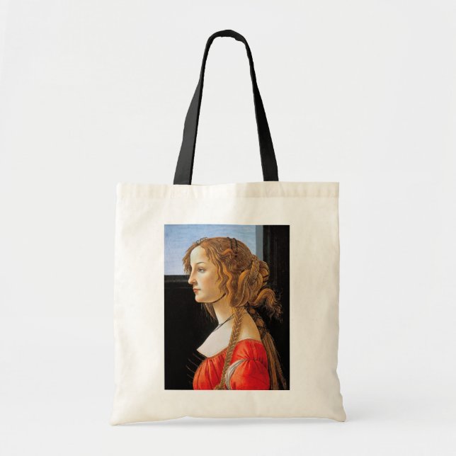 Bolso De Tela Retrato de una dama, Sandro Botticelli (Frente)