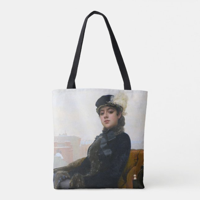 Bolso De Tela Retrato de una mujer desconocida, Ivan Kramskoi (Reverso)