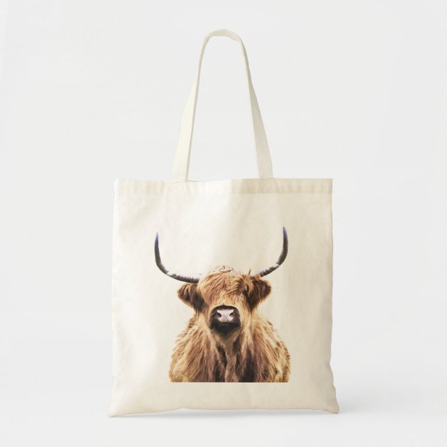Bolso De Tela Retrato de vaca Highland (Frente)