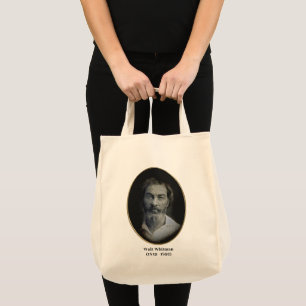 Bolso De Tela Retrato de Walt Whitman con manchas