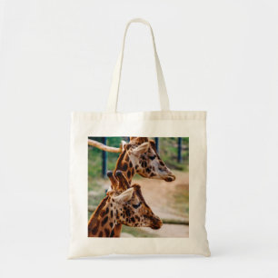 Bolso De Tela Retrato del dúo de la jirafa