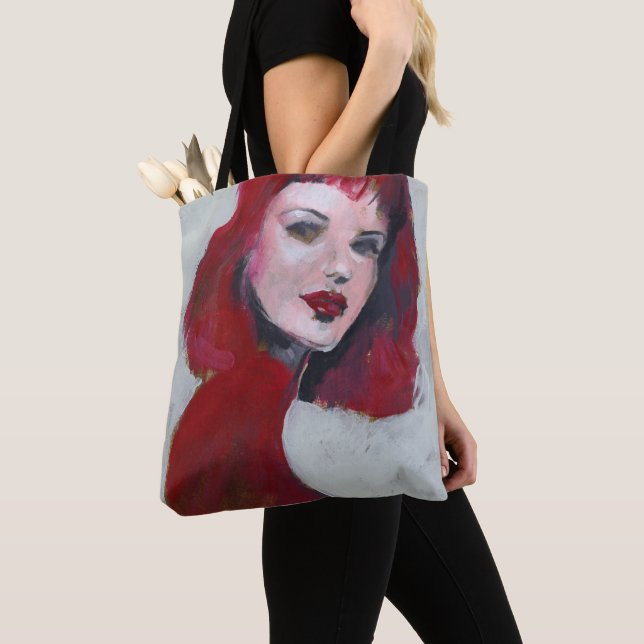 Bolso De Tela Retrato del mercado de cambios - rojo (Detalle)