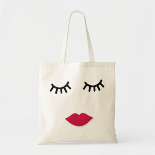 Bolso De Tela Retrato dulce del chica del latigazo y del labio