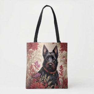 Bolso De Tela Retrato elegante de perro de terror escocés