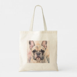 Bolso De Tela Retrato en Acuarela de Bulldog Francés
