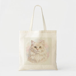 Bolso De Tela Retrato en acuarela de gato persa