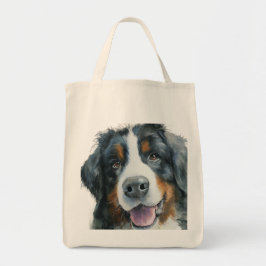 Bolso De Tela retrato en acuarela de perro de montaña bernés