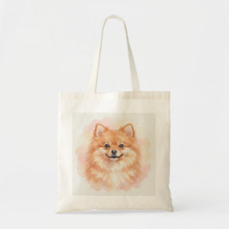 Bolso De Tela Retrato en Acuarela de Pomerania