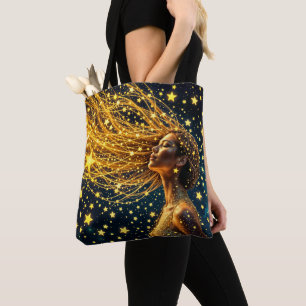 Bolso De Tela Retrato estelar mágico de una mujer de fantasía de