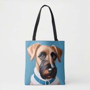 Bolso De Tela Retrato Estilizado de un Perro Terrier