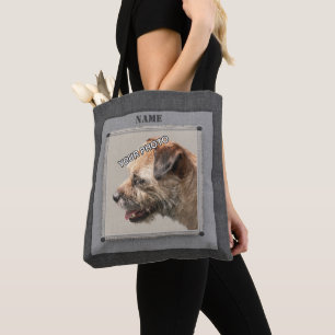 Bolso De Tela Retrato gris Mascota foto Rústico interior