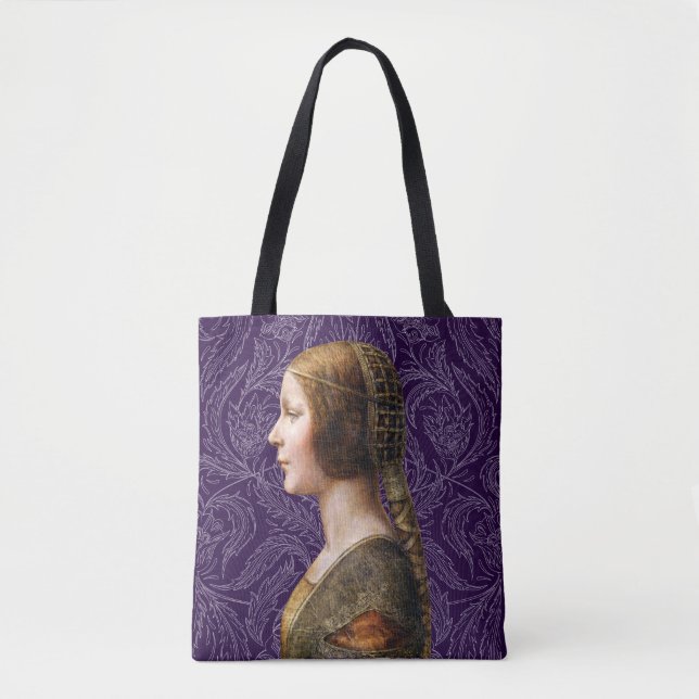 Bolso De Tela Retrato Leonardo da Vinci La Bella Principessa (Anverso)