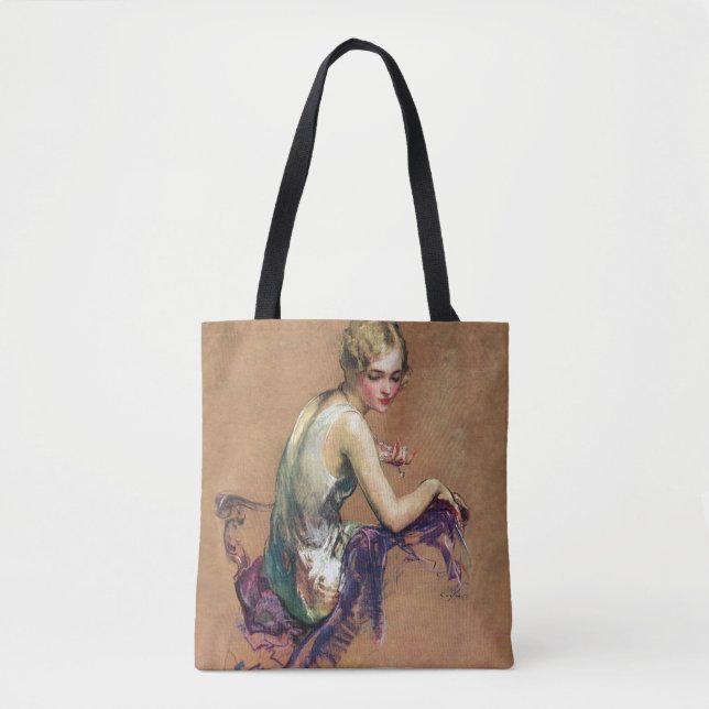 Bolso De Tela Retrato Pastel (Anverso)
