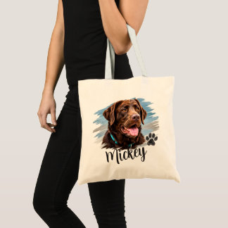Bolso De Tela Retrato Personalizado de Perro