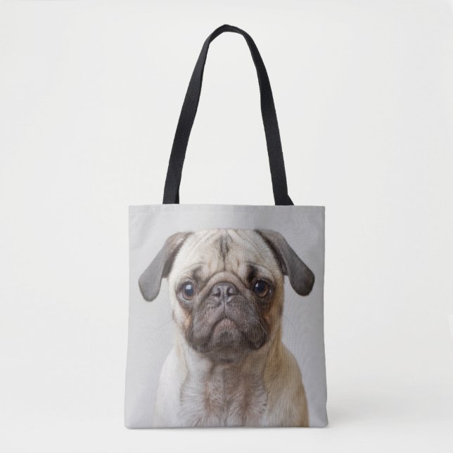 Bolso De Tela Retrato Pug (Anverso)