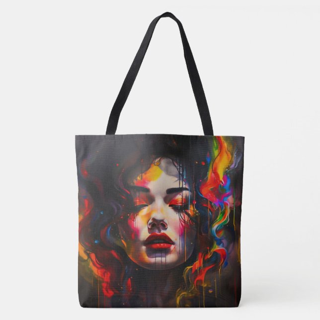 Bolso De Tela Retrato Surrealista Audaz (Anverso)
