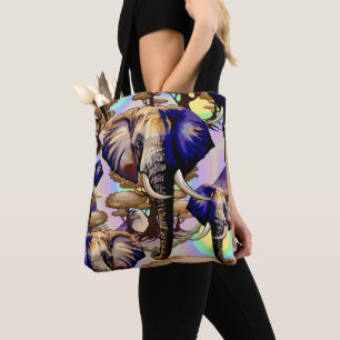 Bolso De Tela Retrato surrealista de elefante africano