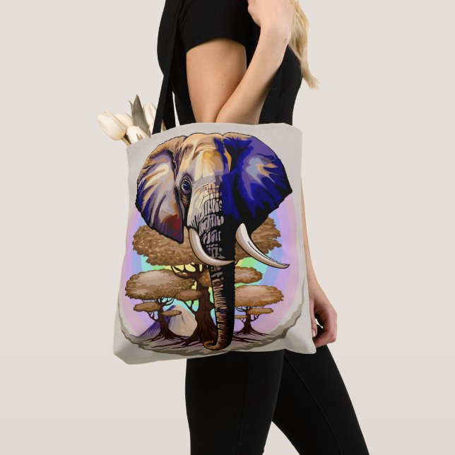 Bolso De Tela Retrato surrealista de elefante africano (Detalle)