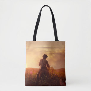 Bolso De Tela Retrato vintage de vaquero occidental