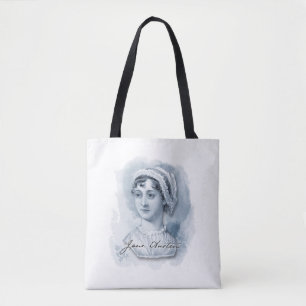 Bolso De Tela Retrato y firma de Jane Austen