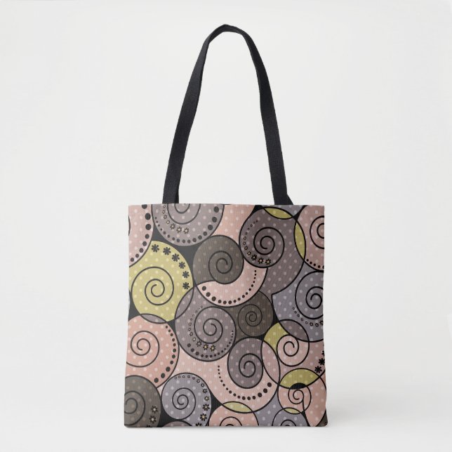 Bolso De Tela Retro, abstracto, espirales (Anverso)