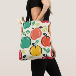 Bolso De Tela Retro Apple Orchard Harvest Grocery