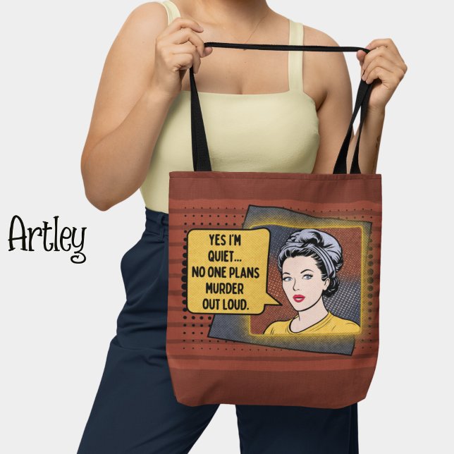 Bolso De Tela Retro Arte Pop Shy Chica Sarcástico Frase roja ama (Subido por el creador)