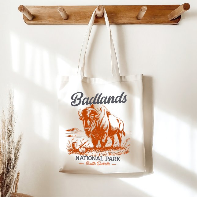 Bolso De Tela Retro Badlands National Park Souvenir Design (Subido por el creador)