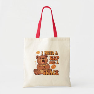 Bolso De Tela Retro Bear Nap and Snack Canvas Tote Bag