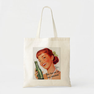 Bolso De Tela Retro Chica Soda Anunciar el lema gracioso