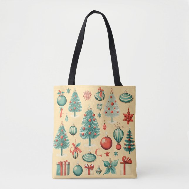 Bolso De Tela Retro Christmas Tote (Anverso)