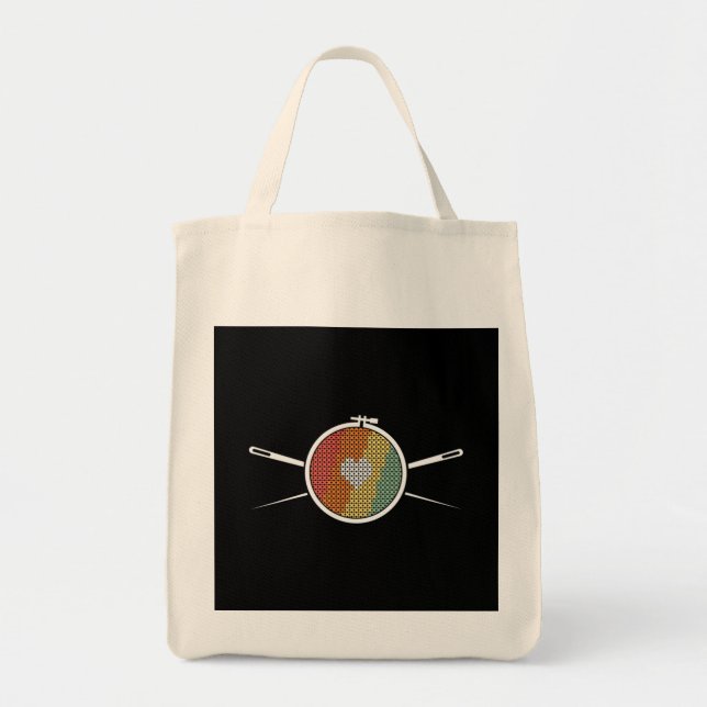 Bolso De Tela Retro Cross Stich (Frente)