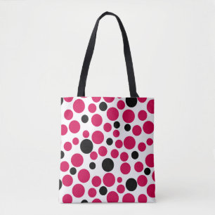 Bolso De Tela retro de arvejas negras rojas sobre fondo blanco