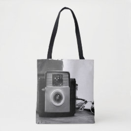 Bolso De Tela Retro de cámara de cine blanco y negro