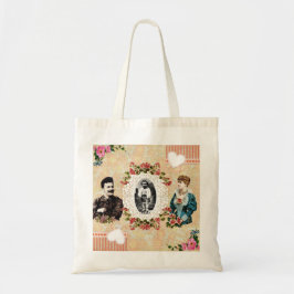 Bolso De Tela Retro de color con encaje y flores