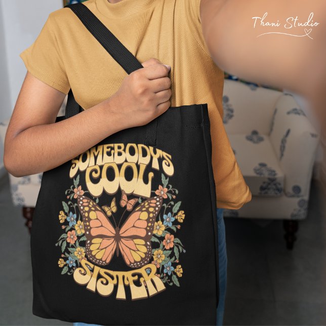 Bolso De Tela Retro de cosecha de flores silvestres de mariposa  (Subido por el creador)