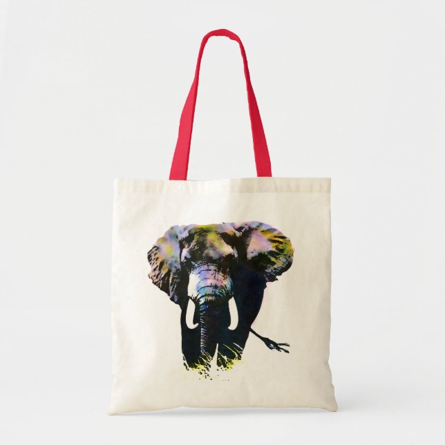 Bolso De Tela Retro de elefante de arte pop (Frente)