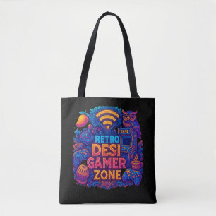 Bolso De Tela Retro Desi Gamer Zone Tote Bag - Diseño de juegos