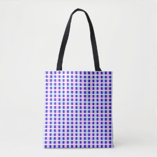 Bolso De Tela retro eléctrico rayado azul y púrpura