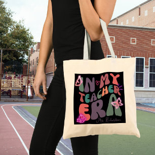 Bolso De Tela Retro en los elementos neones de mi era docente