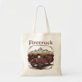 Bolso De Tela Retro fire engine mountain range