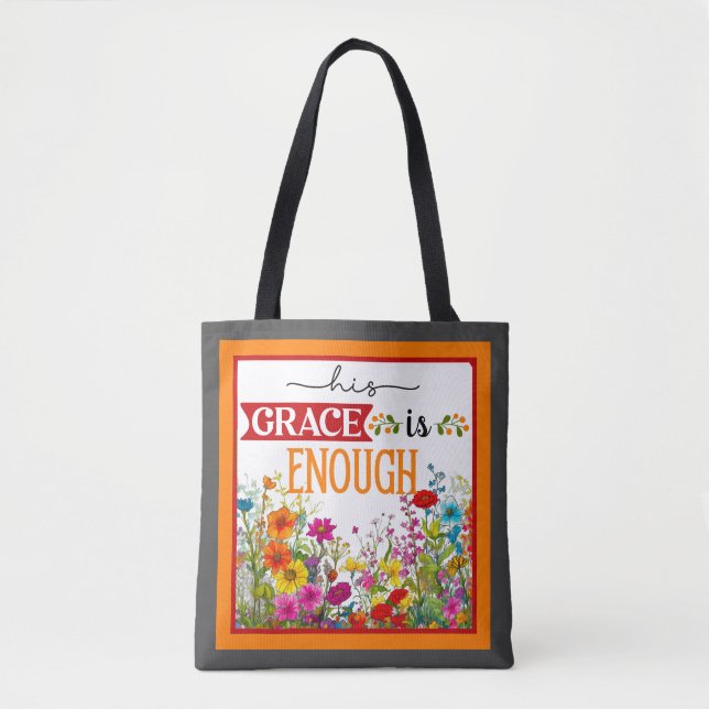 Bolso De Tela Retro Floral Inspirador (Anverso)