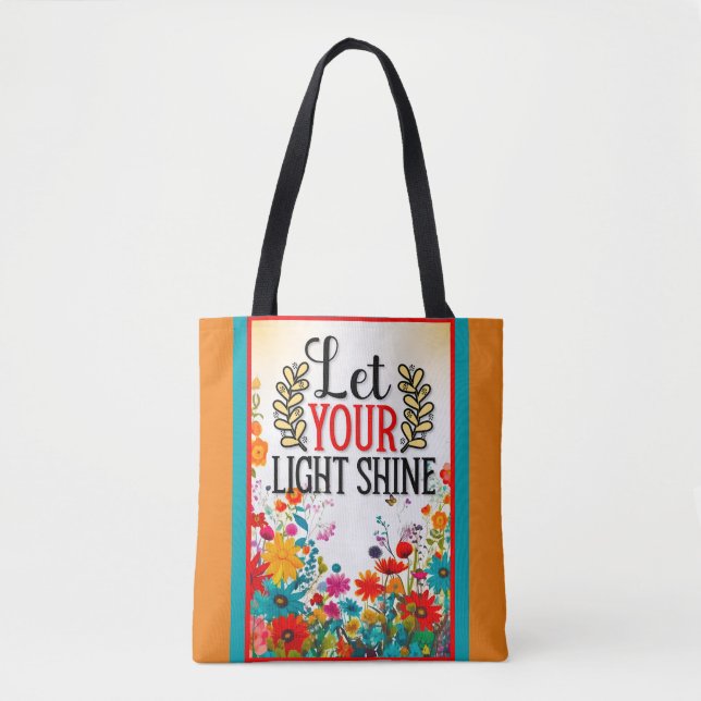 Bolso De Tela Retro Floral Inspirador (Anverso)