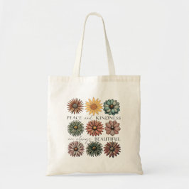 Bolso De Tela Retro Floral Peace and Kindness
